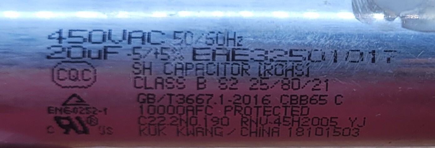 Genuine Refrigerator LG Capacitor Part#EAE32501017