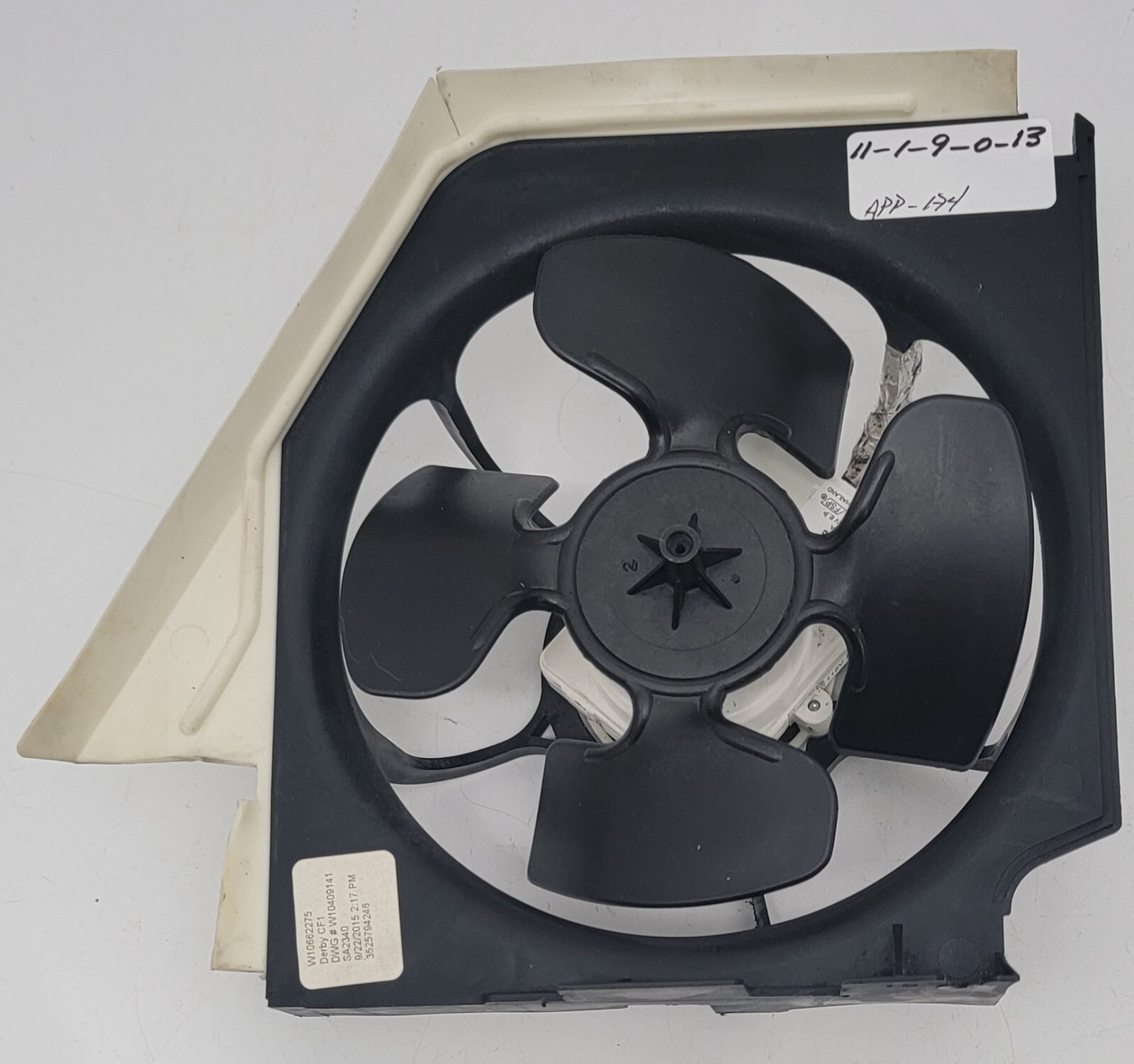 Genuine Refrigerator Kitchen Aid Condenser Fan Motor Part#W10527155