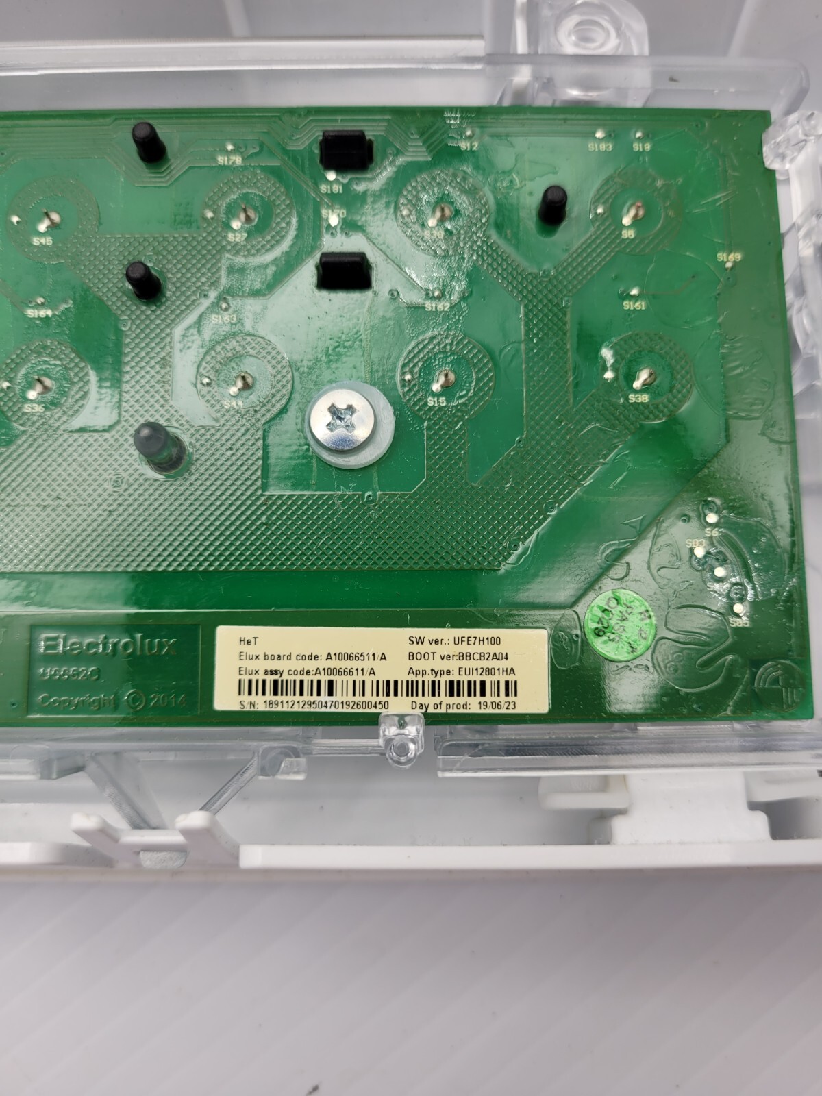 Genuine Electrolux Front Panel+Board Part#A10066611 / A10066511