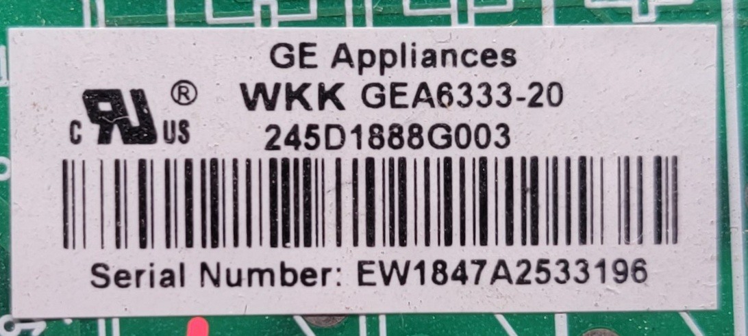 Genuine Refrigerator GE Control Board Part#245D1888G003