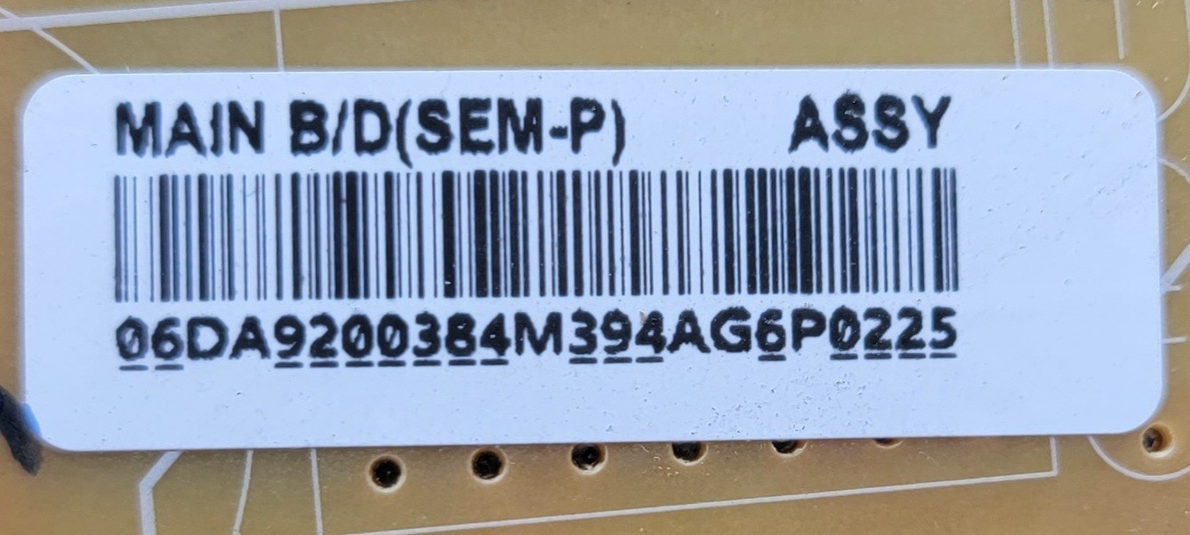 Genuine Refrigerator Samsung Control Board Part#DA92-00384M