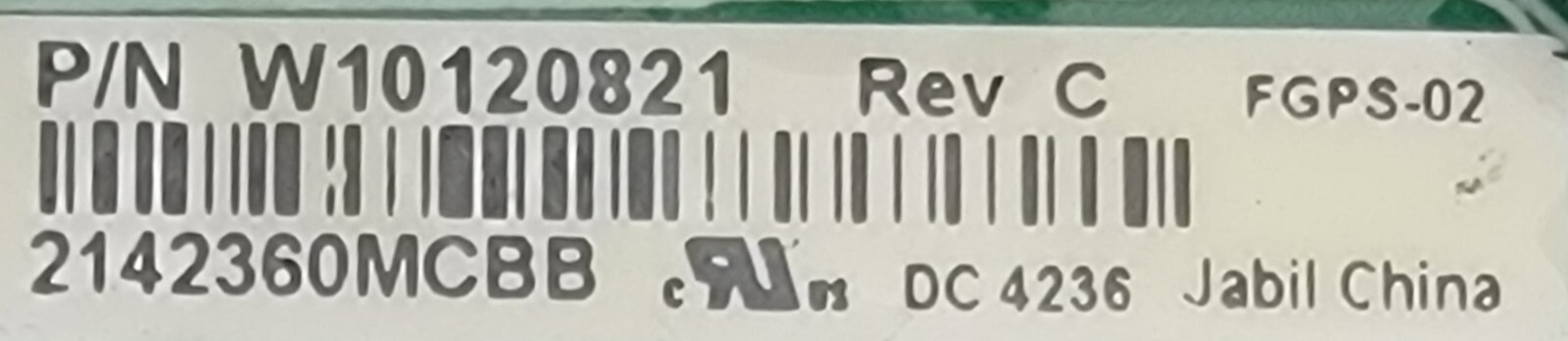 Genuine Refrigerator Jenn-Air Control Board Part#W10120821