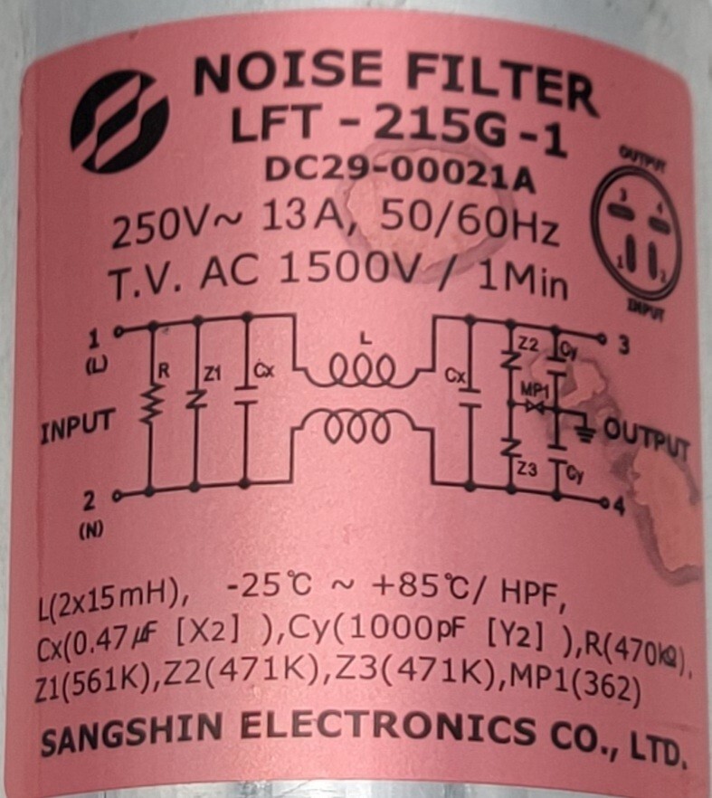 Genuine Washer Samsung Noise Filter Part#DC29-00021A