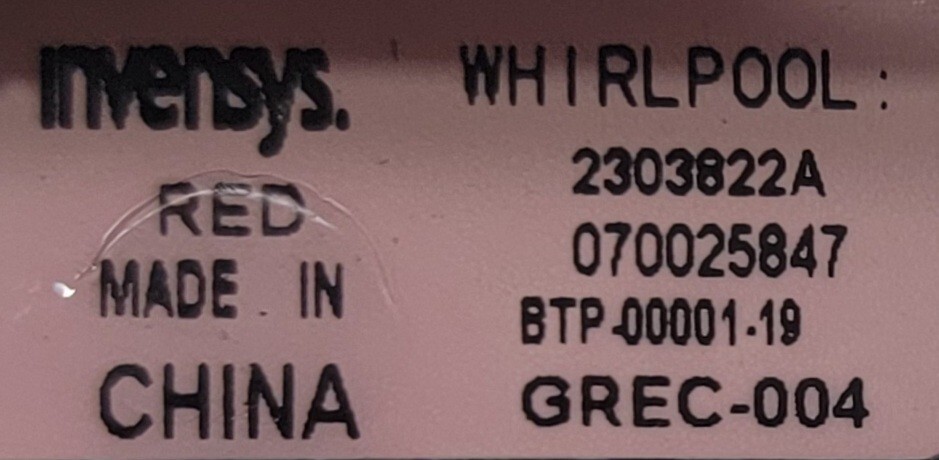 Genuine Refrigerator Whirlpool Control Board Part#2303822A