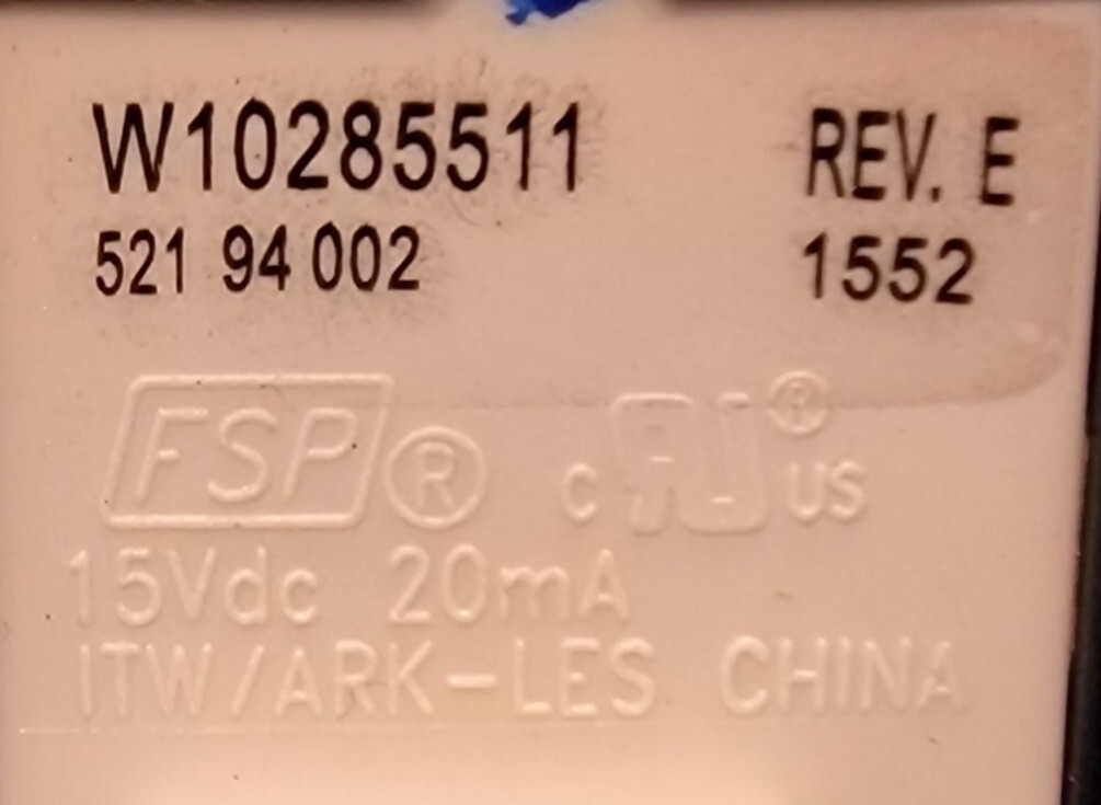 Genuine Washer Whirlpool Selector Switch Part#W10285511