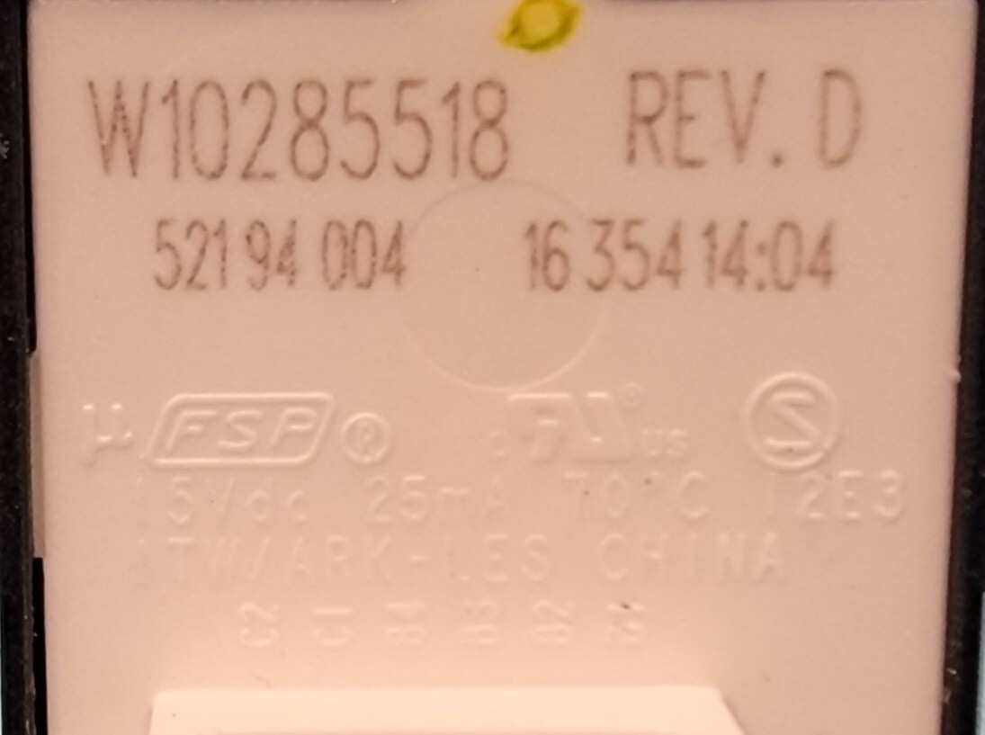 Genuine Washer Whirlpool Selector Switch Part#W10285518