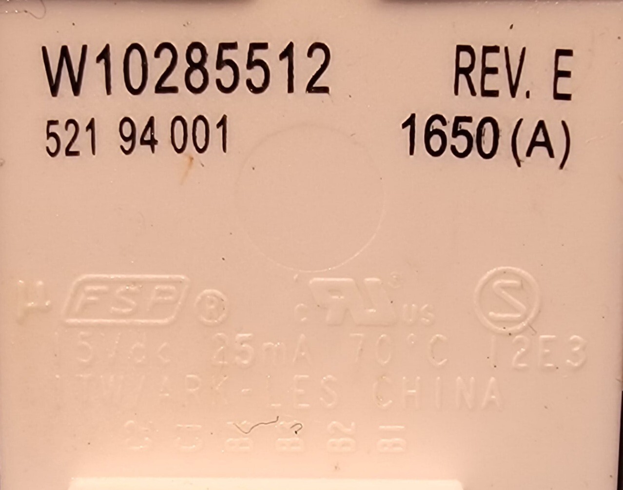 Genuine Washer Whirlpool Selector Switch Part#W10285512