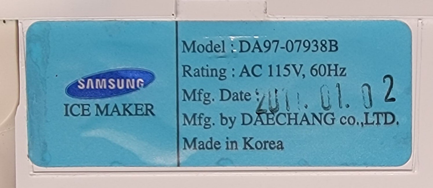 Genuine Refrigerator Samsung Ice Maker Part#DC97-07938B