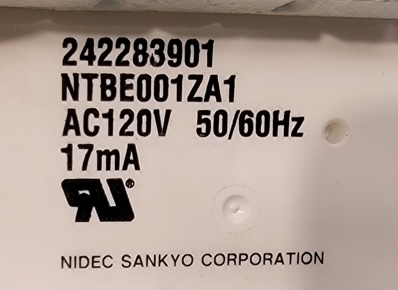 Genuine Refrigerator Frigidaire Damper Part#242283901