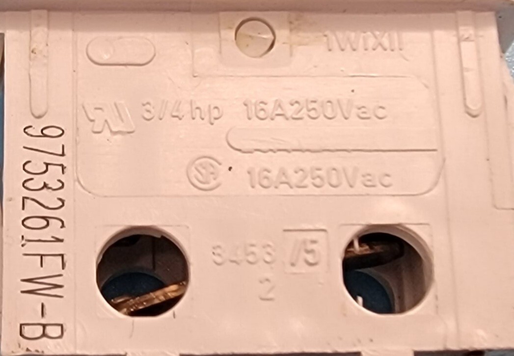 Genuine Oven Whirlpool Light Switch Part#9753261