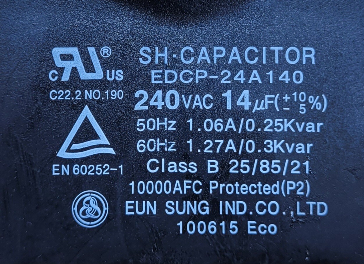 Genuine Refrigerator LG Capacitor Part#EDCP-24A140