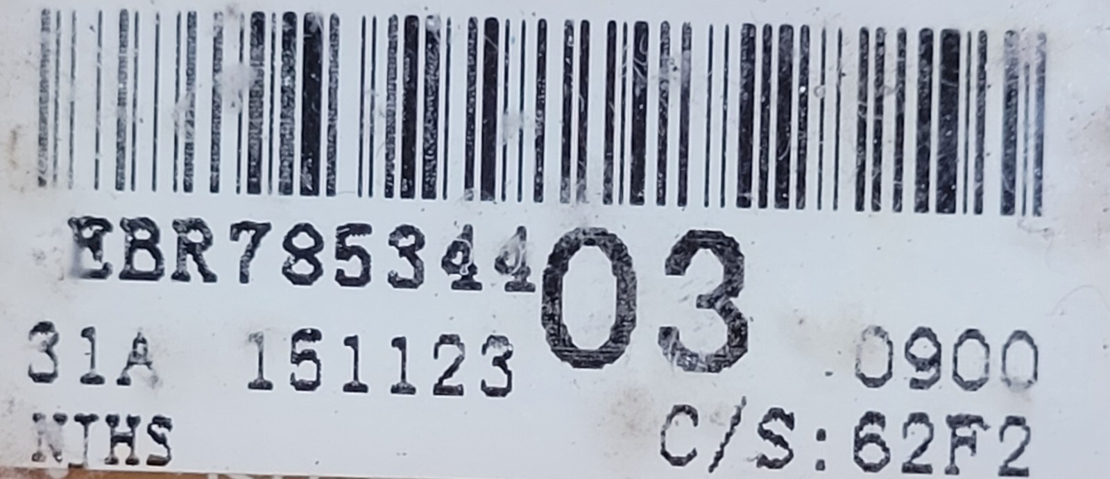 Genuine Washer LG Control Board Part#EBR78534403