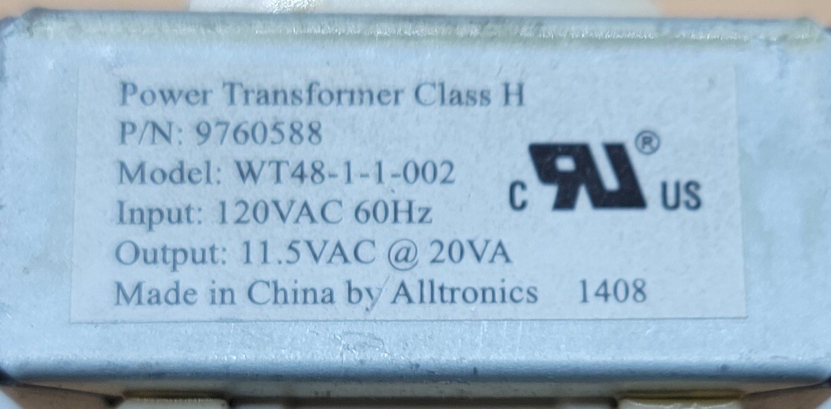 Genuine Double Oven Whirlpool Transformer Part#9760588