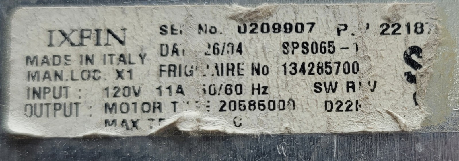 Genuine Washer/Dryer Kenmore Control Board Part#134285700