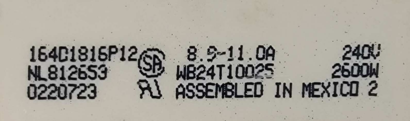 Genuine Oven GE Infinite Switch Part#164D1816P12