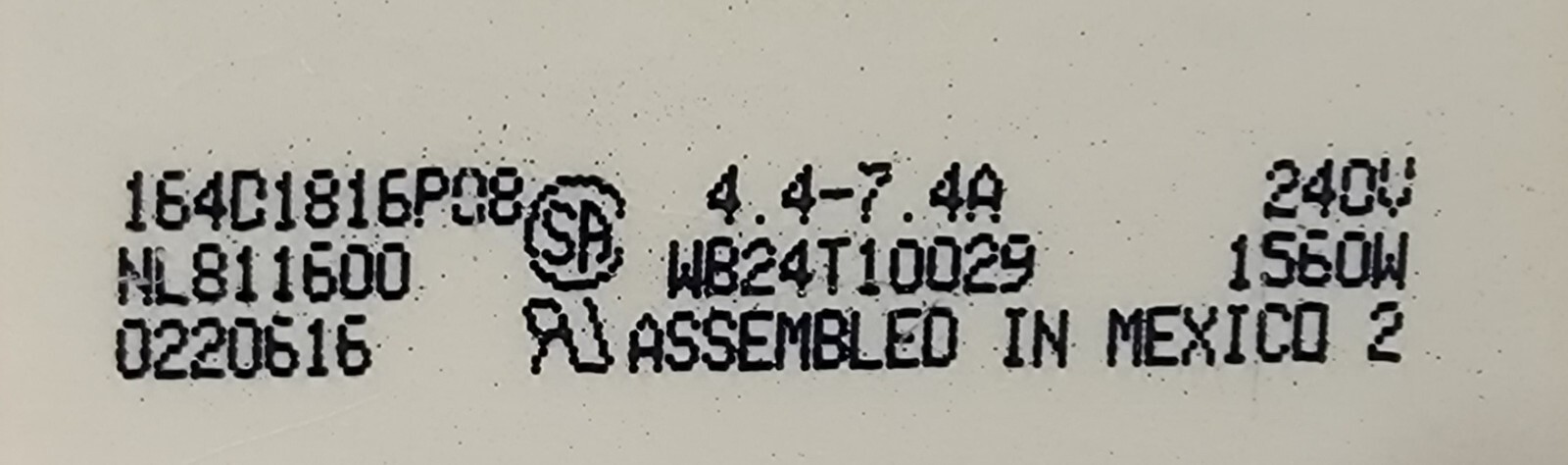 Genuine Oven GE Infinite Switch Part#164D1816P08